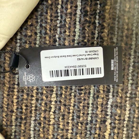 NWT Pretty Little Thing Cream Bodycon Corset Dress Size 14 - Picture 5 of 7